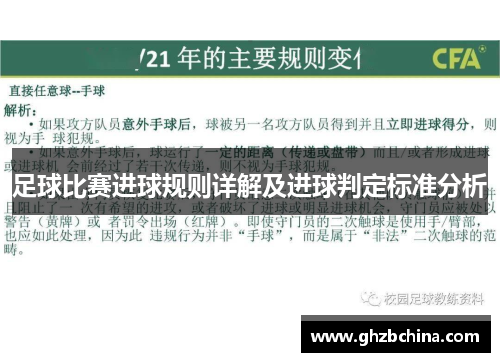 足球比赛进球规则详解及进球判定标准分析